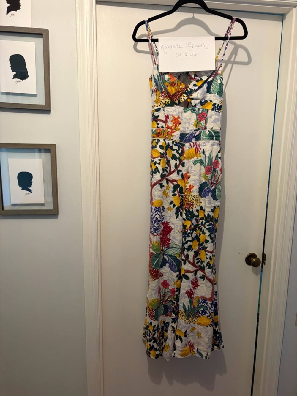 Maeve Floral Cutout Jumpsuit (with Multicolor Botanical Print) - Picture 2 of 4